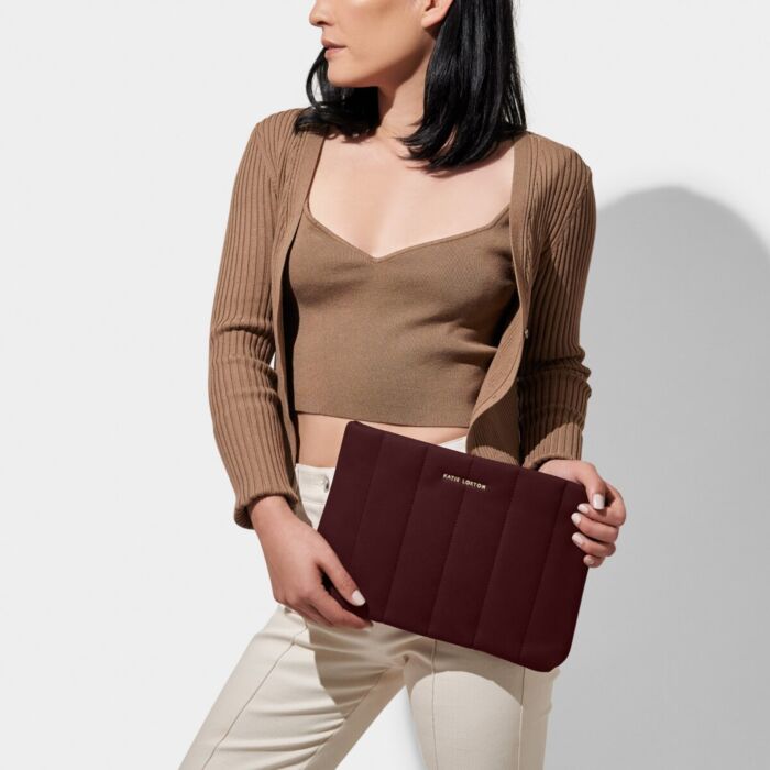 Katie Loxton Kayla Quilted Clutch - Plum